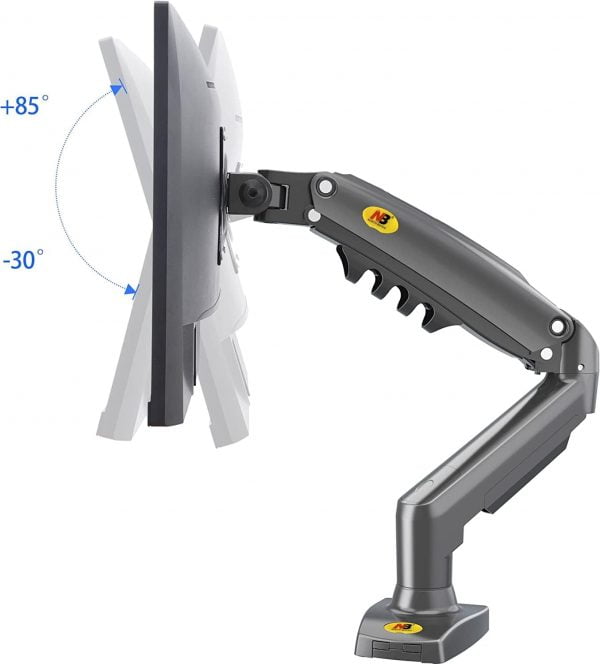 NB North Bayou F80 Monitor Desk Mount Stand Full Motion Swivel Monitor Arm with Gas Spring for 17-30''Computer Monitors - Image 8