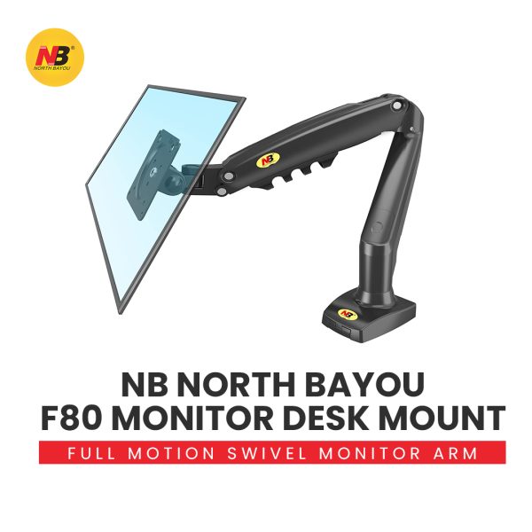 NB North Bayou F80 Monitor Desk Mount Stand Full Motion Swivel Monitor Arm with Gas Spring for 17-30''Computer Monitors