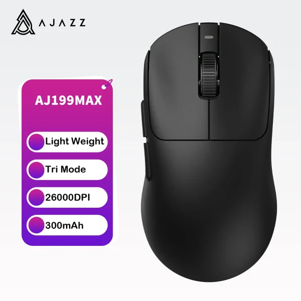 Ajazz AJ199 MAX Black Tri-mode Gaming Mouse