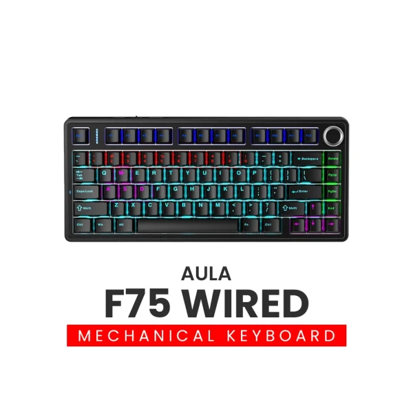 AULA F75 Wired 75% Hot Swappable Wired Mechanical Keyboard