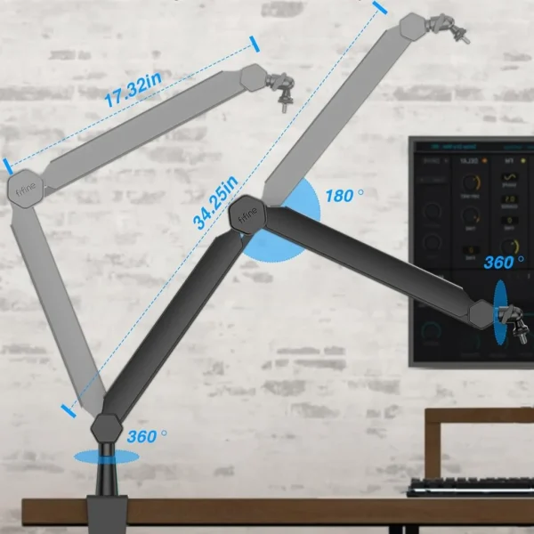 FIFINE BM66 Heavy Duty Metal Boom Arm Stand - Image 6