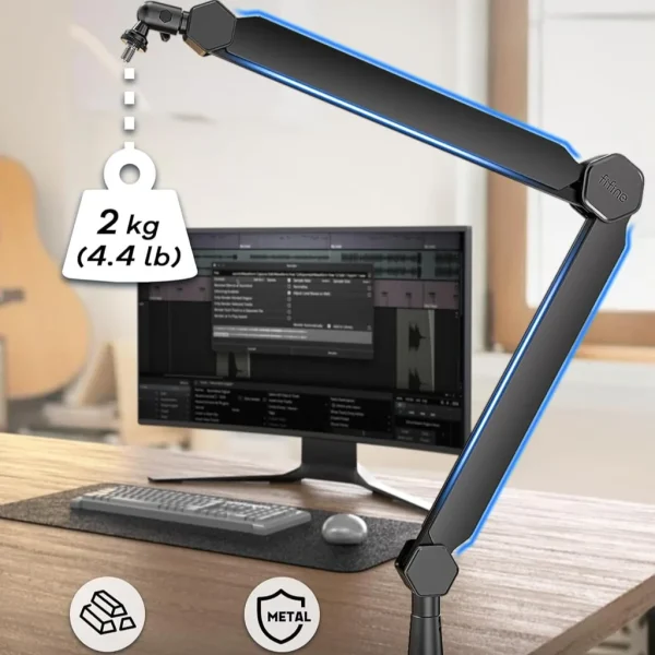 FIFINE BM66 Heavy Duty Metal Boom Arm Stand - Image 4