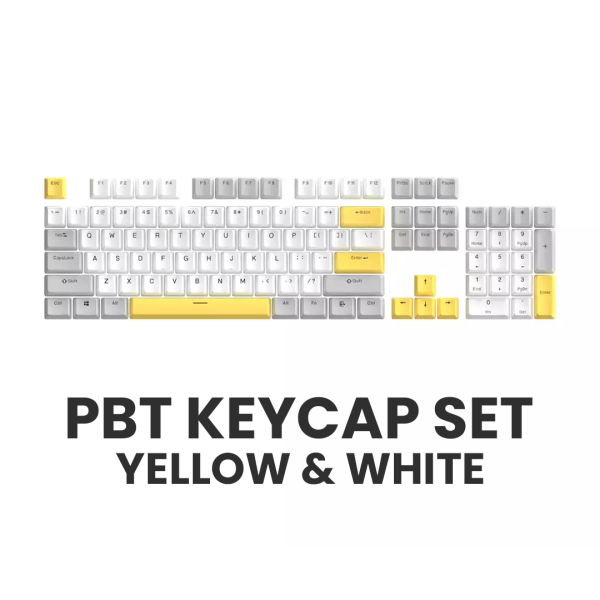 PBT Keycap Set - Yellow White