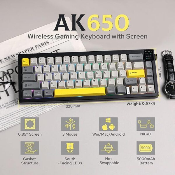 AJAZZ AK650 Wireless Mechanical Keyboard - Image 4