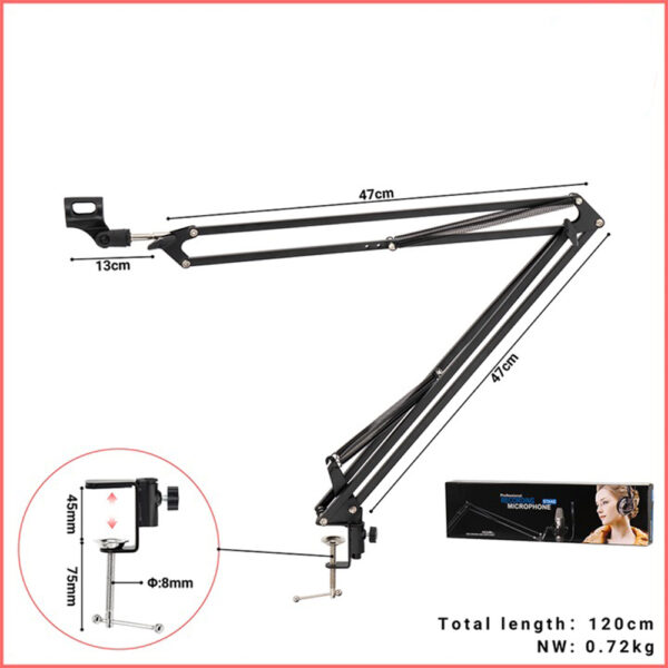 Microphone Boom Arm Stand - BG39 Extended - Image 2